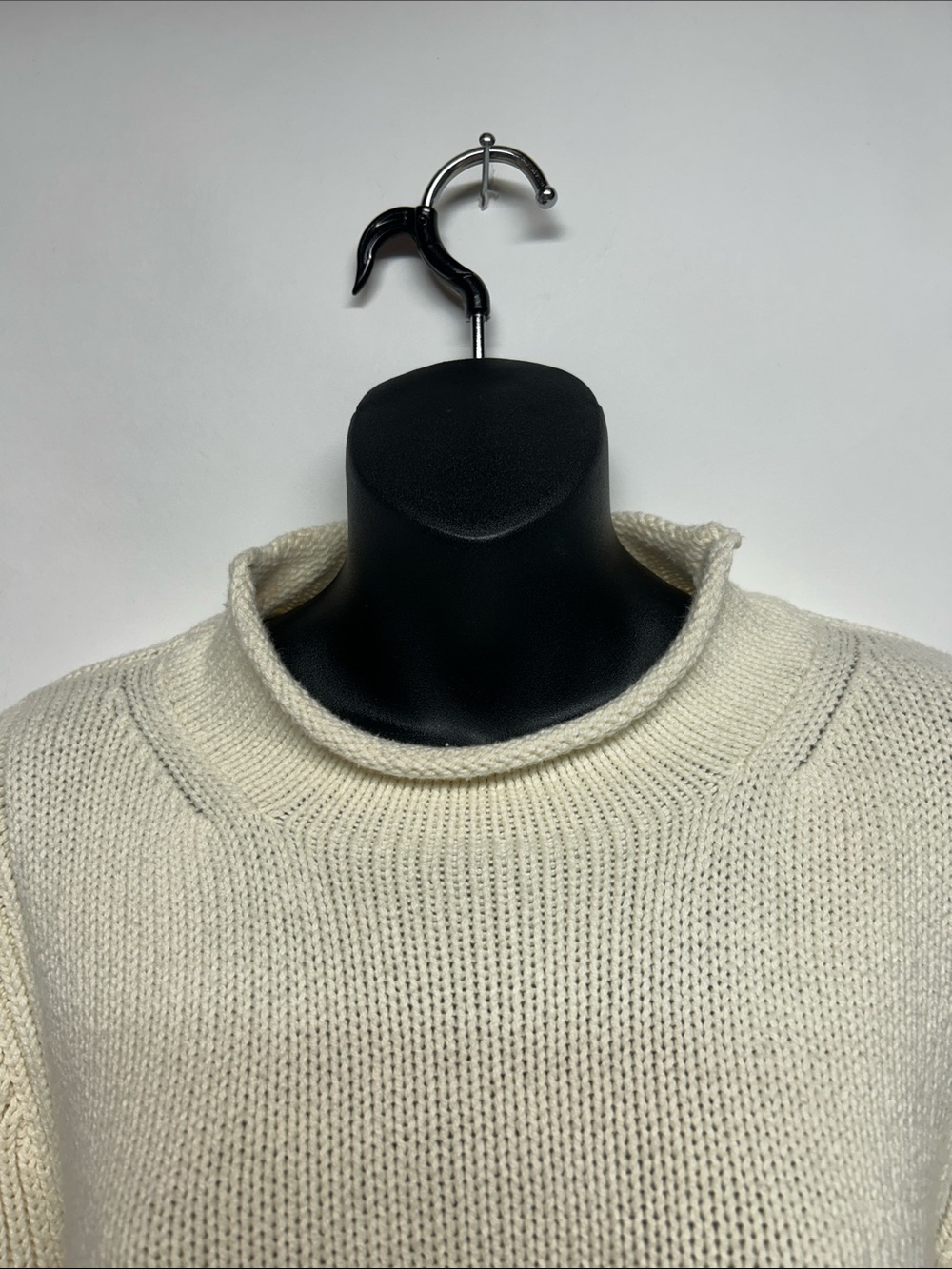 J crew Always Cream Knit Turtleneck Sweater size medium 100%cotton - Picture 2 of 7